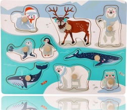 Medinės dėlionės su rankenėlėmis: Arkties gyvūnai