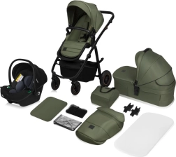 LIONELO amber plus 3-in-1 travel system stroller with Astrid i-Size car seat – Green Forest