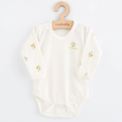 Baby long-sleeve bodysuit from organic cotton NEW BABY Olives