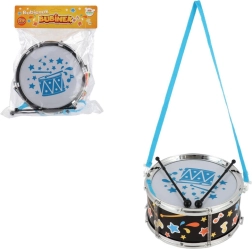 Plastinis būgnelis su dirželiu ir lazdelėmis 23 × 10 cm