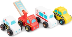 Medinių gelbėjimo transporto priemonių rinkinys vaikams