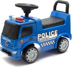 Vaikiška stumduko mašinėlė policijos MERCEDES Baby Mix su garsais – mėlyna