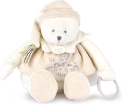 Doudou pliušinis baltasis lokiukas su juostelėmis 30 cm smėlinis