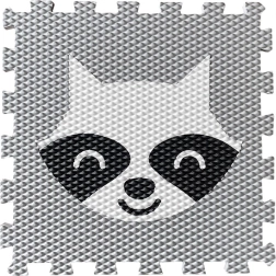 Putų dėlionių kilimėlis vaikams su meškėnu – šviesiai pilkas