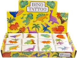 Laikinos dinozaurų tatuiruotės – 12 motyvų rinkinys