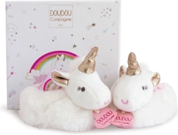 Doudou dovanų rinkinys su batukais ir barškučiais – vienaragis
