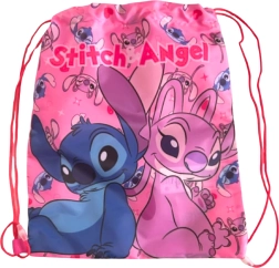 Children's drawstring backpack Lilo & Stitch pink 40 × 35 cm