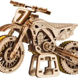 Medinė 3D dėlionė motociklas MotoCross WOODEN CITY (88 dalys)