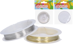 Vielutė karoliukams 0,6 mm, 4 m – auksinė arba sidabrinė