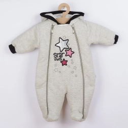 Žieminis kūdikių kombinezonas su gobtuvu KOALA Star Vibes rožinis