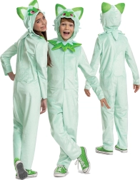 Vaikiškas kostiumas POKEMON Sprigatito kigurumi 127–136 cm (7–8 metų)