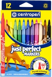 Centropen Just Perfect Felt-Tip Pens Set of 12 Colors
