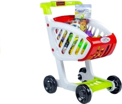 Vaikiškas pirkinių vežimėlis su maisto produktais, 25 dalių