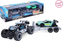 Vilkikas su lengvuoju automobiliu 45 cm su inerciniu mechanizmu