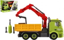 Susukamas statybinis sunkvežimis su kranu, 31 cm, inercinis, su šviesomis ir garsu