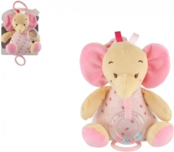 Muzikinis pliušinis drambliukas TULILO 18 cm rožinis