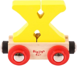 Medinis vagonėlis su raide X - Bigjigs Rail