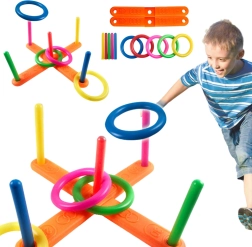 Žiedų mėtymo į taikinį žaidimas – spalvingas plastikinis rinkinys