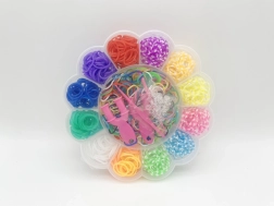Loom Bands apyrankių gaminimo gumelių rinkinys – gėlė, 900 vnt.