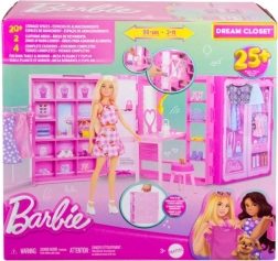 BARBIE svajonių drabužinė su drabužiais ir aksesuarais (be lėlės)