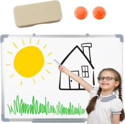 Magnetinė sauso trynimo lenta 45 × 60 cm su kempinėle ir 2 magnetais