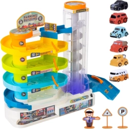 Interaktyvi stovėjimo garažas su liftu ir spiraline rampa vaikams