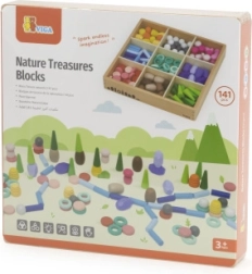 Viga Montessori lavinamieji mediniai kaladėlių rinkiniai „Gamtos lobiai“, 141 dalis
