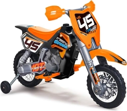 Elektrinis vaikiškas motociklas 6V oranžinis FEBER Cross