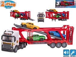 2-Play Traffic automobilių transporteris su inerciniu mechanizmu, šviesa ir garsu + 3 automobiliukai 38 cm