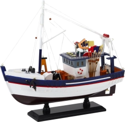 Dekoratyvinis žvejų valties modelis su įranga 37×34 cm