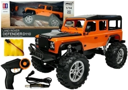 RC automobilis LAND ROVER Defender 1:14 – oranžinis visureigis nuotoliniam valdymui 4x4