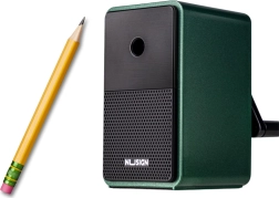 Rankinis drožtukas su talpykla ir reguliuojamu peiliuku, žalias