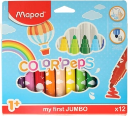 Flomasteriai mažiems vaikams 1+ MAPED Color’Peps Early Age, 12 spalvų