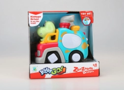 Kiddy go! mašinėlė su dinozauru, su šviesomis ir garsais