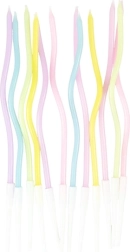 Pastel Twisted Cake Candles 11.5 cm (12 pcs)