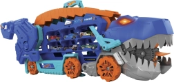 Hot Wheels T‑Rex Mega Transporter – dinozaurų transporteris ir lenktynių trasa