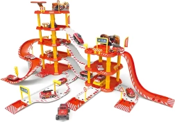 Didelė gaisrinės automobilių stovėjimo garažas su degaline, 4 aukštai, 100 dalių