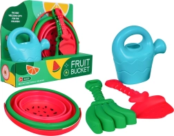 Didelis smėlio žaislų rinkinys su sulankstomu kibirėliu