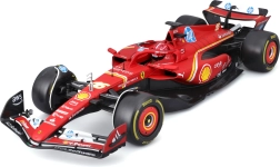 Bburago F1 Ferrari SF-24 1:18 Charles Leclerc modelis su figūrėle ir vitrina