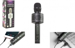 Bluetooth karaokės mikrofonas su garsu ir aido efektu – juodas