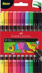 Faber-Castell Neon dvipusiai flomasteriai – 10 spalvų