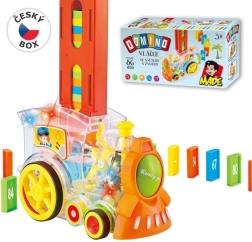 Permatoma lokomotyva su domino ir šviesa vaikams