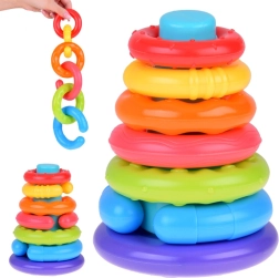 Sensorinė dėžtva tampoma piramidė vaikams