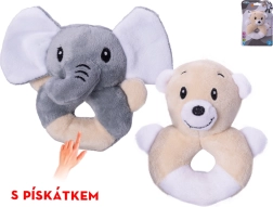 Plush animal with squeaker 11 cm – elephant or teddy bear