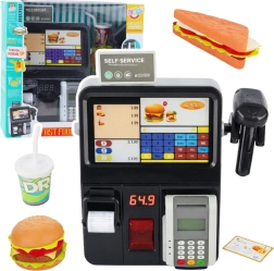 Vaikiška savitarnos kasa su terminalu ir skeneriu – FAST FOOD rinkinys su šviesomis ir garsais