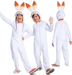 Vaikiškas kostiumas POKEMON Scorbunny kigurumi 126–136 cm (7–8 metų)