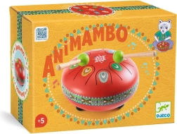 Djeco Animambo Red Tongue Drum with Sheet Music