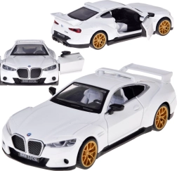 Metalinis BMW 3.0 CSL 1:34 modelis su šviesomis ir garsu, atsidarančiomis durimis