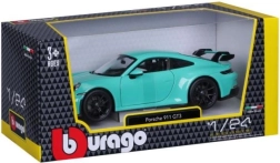 Metalinis Porsche 911 GT3 modelis 1:24, mėtų žalios spalvos, nuo Bburago