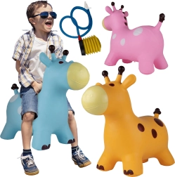 Šokinėjantis guminis arkliukas žirafa